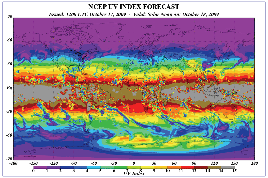 UV index scale map for uv index tomorrow by zip code decision making